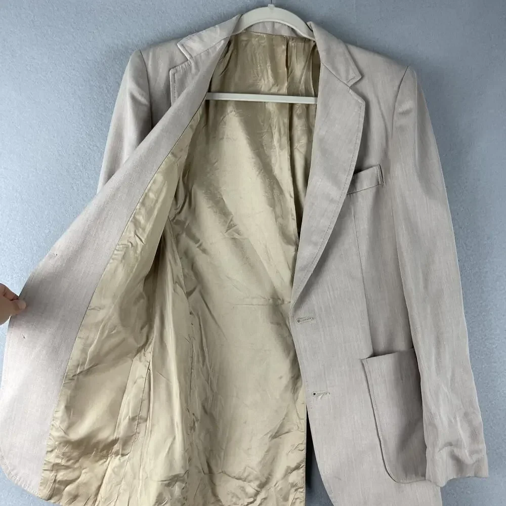 Vintage Angels Flight Blazer Jacket Mens 36R Beige 70s Tobias Kotzin USA Retro